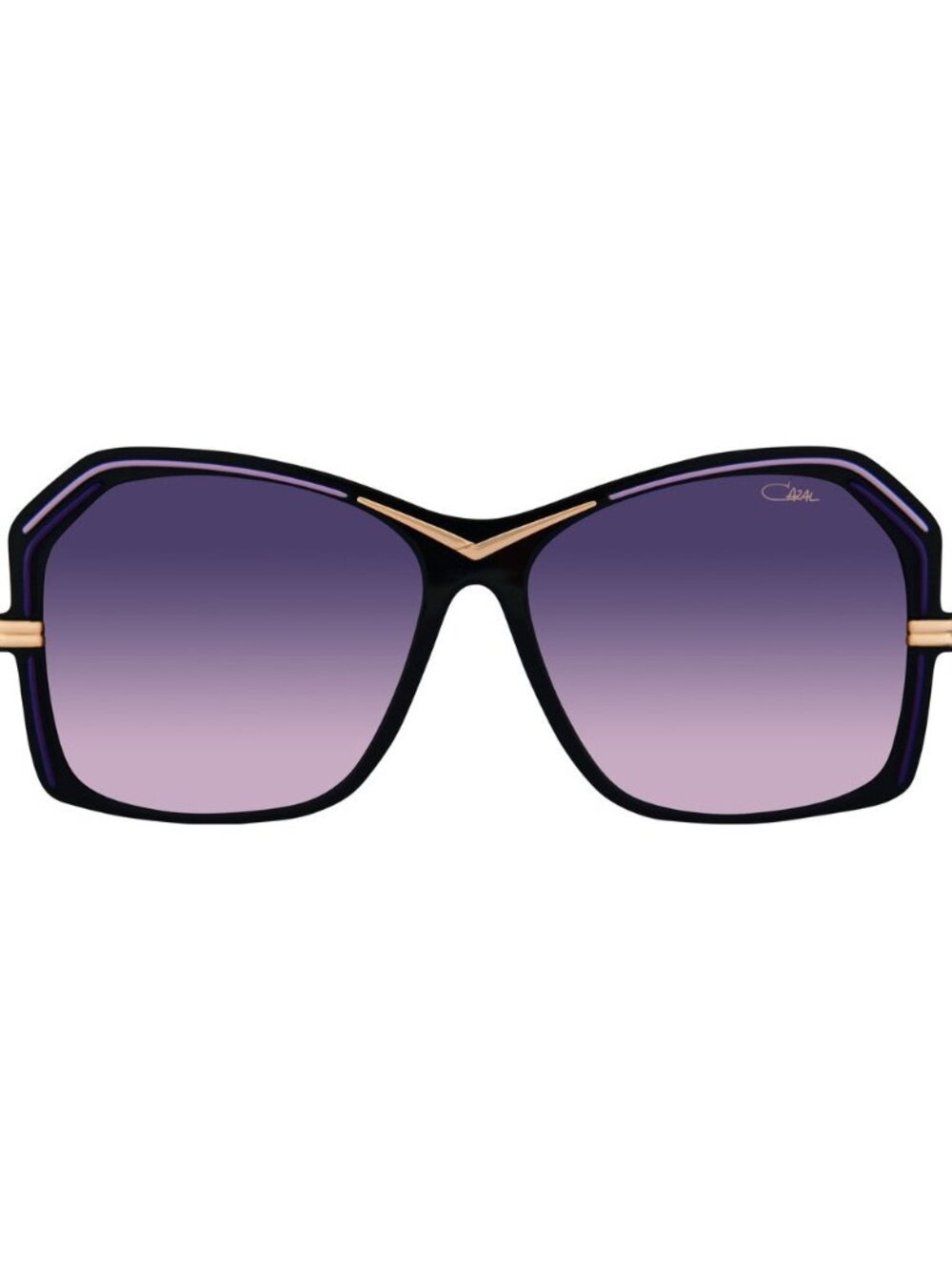 New Cazal Unisex Sunglasses Black Square Purple Lens Injected Frame 8510 001 58